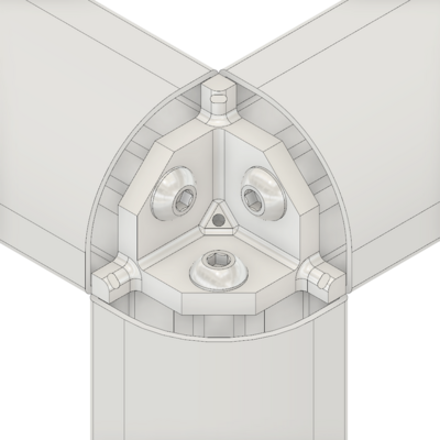 40-010-1 MODULAR SOLUTIONS CONNECTOR 3-WAY BODY CONNECTION ANGLE W/ HARDWARE